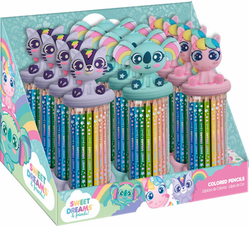 Zestaw 12 kredek Sweet Dreams  z toperem 1 szt. mix kolorów KL11631