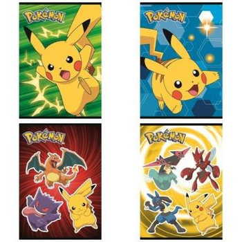 Paczka Zeszyt A5 16k. kratka Pokemon mix pakiet 15 sztuk