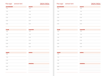 Kalendarz akademicki 2025/2026 A5T PCV bezbarwny EKO