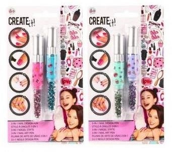 Zestaw do paznokci lakier ozdoby 3w1 Create It! mix kolorów
