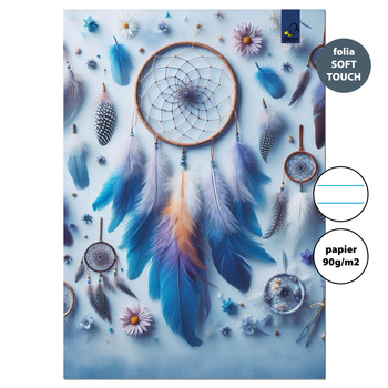 Zeszyt A4 32 kartki w linie 90g Łapacze snów blue