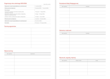 Kalendarz nauczyciela 2025/2026 B5T PCV bezbarwny KOTY