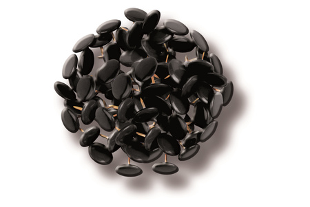 Pinezki czarne Tetis 100 sztuk