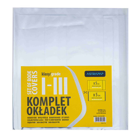 Paczka uniwersalnych okładek Astrapap do klas I-III