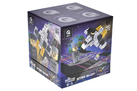 Klocki konstrukcyjne Block&Steps Statek kosmiczny + Gra planszowa 3w1