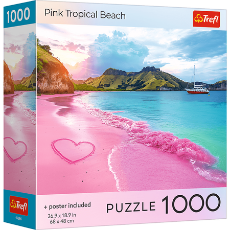 Puzzle 1000 USA Collection: Pink Tropical Beach