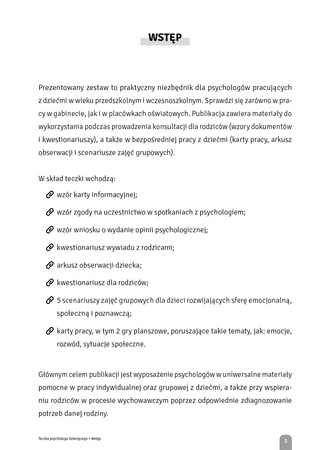 Teczka psychologa dziecięcego. Materiały dla terapeuty pracującego z dziećmi w wieku przedszkolnym i wczesnoszkolnym
