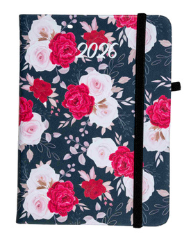 Kalendarz 2026 Flamenco A6 tygodniowy czerwone-kwiaty