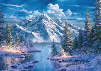 Diamentowa Mozaika Góra i rzeka zima NO-2001705