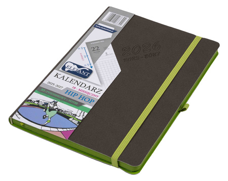 Kalendarz 2026 18 m-cy. Hip hop B5 tygodniowy szary