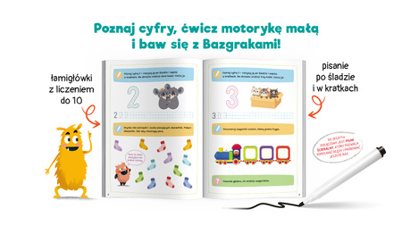 Cyferki. Bazgraki piszą po śladzie. Bazgraki