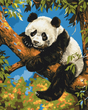 Malowanie po numerach BRUSHME 40x50 cm Leniwa Panda