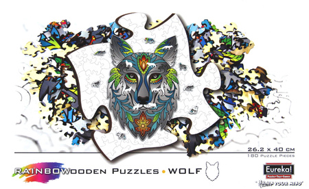 Puzzle 180 drewniane kolorowe Wilk
