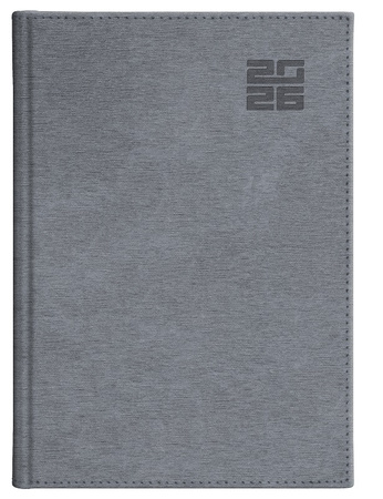 Kalendarz 2026 Aluminium Standard B6 dzienny srebny