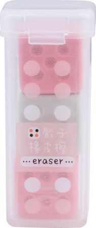Display Gumka do ołówka kostki do gry 3szt. w etui 24 szt.