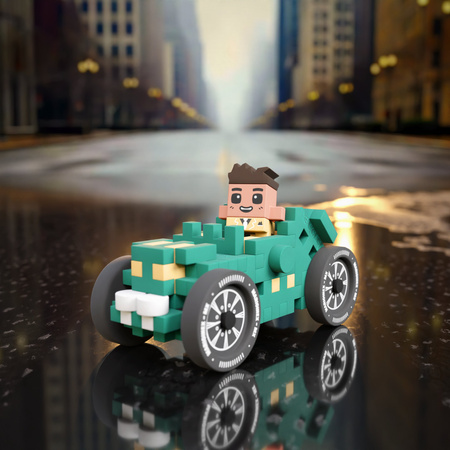 Klocki konstrukcyjne Waffle mini Cars Teal Oldtimer Jeremy 50 elementów