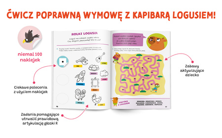 Wymawiam "r". Kapitan Nauka. Zabawy logopedyczne. Kapibara Loguś
