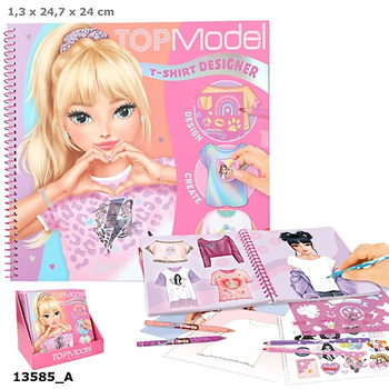 Zestaw kreatywny T-shirt Top Model z szablonami i naklejkami 13585A