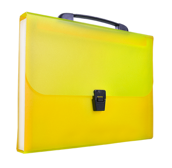 Teczka A4 PP harmonijkowa z rączką żółta