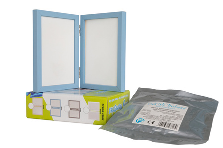 Ramka podwójna z glinką Tiny Memories niebieska