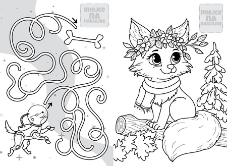 Kotki i pieski. Baw się i koloruj