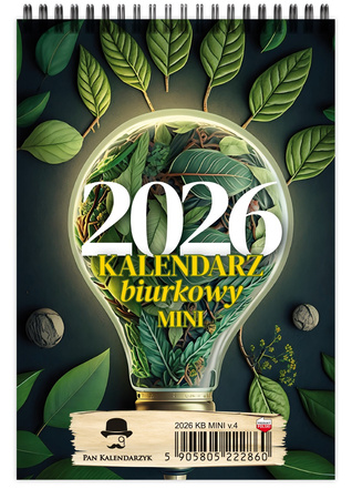 Kalendarz 2026 biurkowy pionowy tygodniowy na spirali KB MINI 1szt.mix