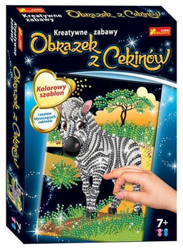 Cekinowy obrazek zebra