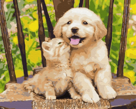 Malowanie po numerach BRUSHME 40x50 cm Mali Przyjaciele