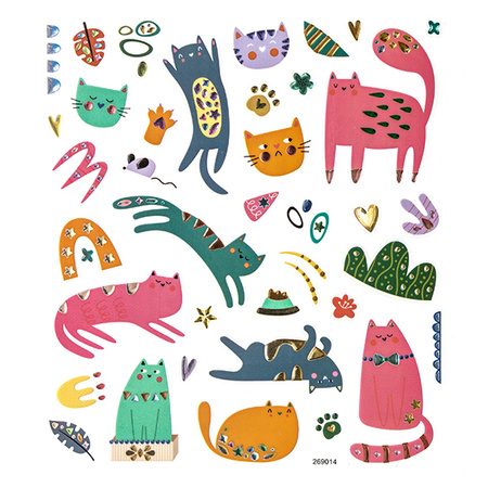 Naklejki z kryształkami zabawne Koty 38 szt.