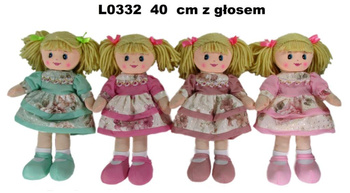 Lalka pluszowa z głosem 40cm L0332 1szt.mix