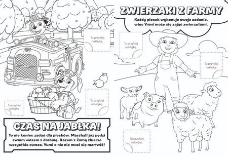 Pieski na farmie. Psi Patrol. Wzory i Kolory