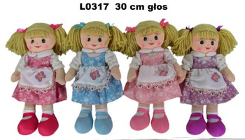 Lalka pluszowa z głosem 30cm L0317 1szt.mix