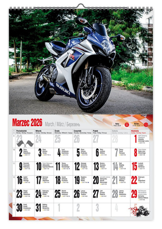 Kalendarz 2026 ścienny Motocykle A3 VD21