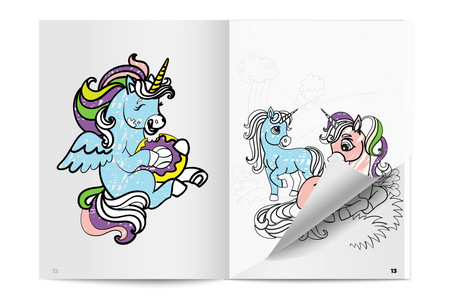 Jednorożce zapraszają do zabawy. Moje jednorożce. Odrysuj koloruj