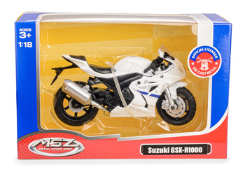 MSZ Motocykl Suzuki GSX-R1000 biały w skali 1:18