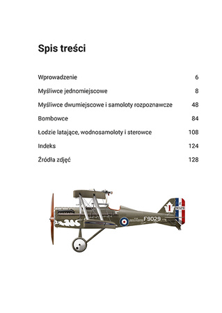 Brytyjskie samoloty I wojny światowej. Myśliwce, Bombowce, Samoloty rozpoznawcze