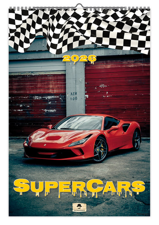 Kalendarz 2026 ścienny Super Cars A3 VD17