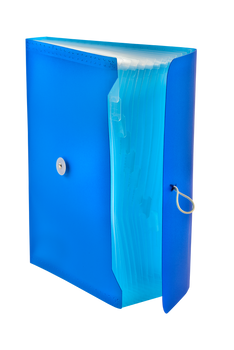 Teczka A4 PP harmonijkowa z gumką niebieska