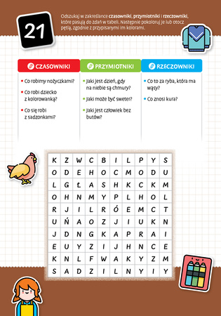 Fantastyczne zakreślanki gramatyczne zbiór zadań rozwijających koncentrację i wiedzę o częściach mowy dla dzieci