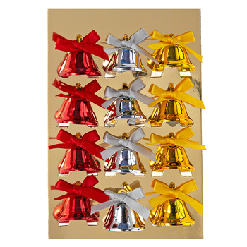 Metalowe dzwonki z kokardką mix kolorów 12szt.