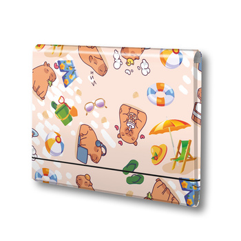 TECZKA ŁAMANA A4 NA GUMKĘ T 0119 KAPIBARA PLAŻA FOLIA MAT NIERYSUJĄCA