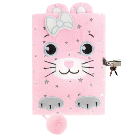 Pamiętnik pluszowy z kłódką Kot