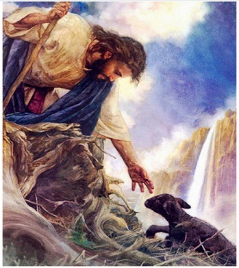 Diamentowa mozaika Jezus ratuje czarną owce NO-1007284