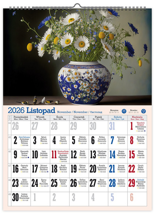 Kalendarz 2026 Kwiatowe impresje ścienny KS A4 V2