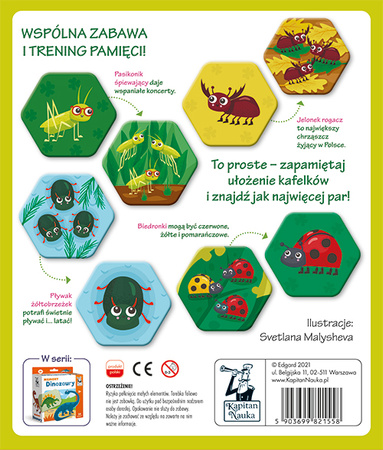 Gra memory Owady i robaczki Kapitan Nauka