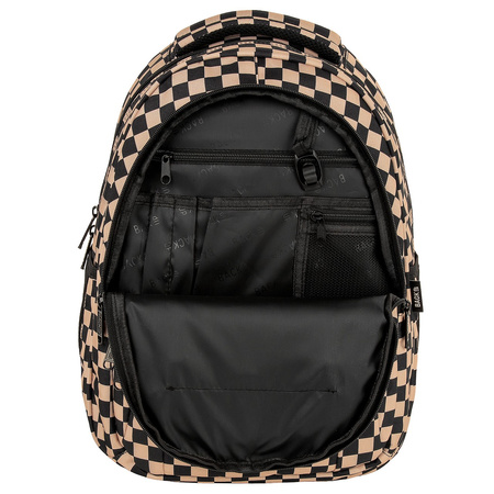 Plecak 3-komorowy Backup PLB7O24 kratka brązowa