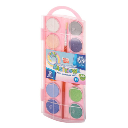 Farby akwarelowe pastelowe 12 kolorów 23,5mm Astra