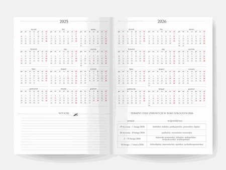 Kalendarz Nauczycielki 2025/2026 Salsa A5 tygodniowy słowianka