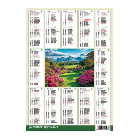 Kalendarz 2026 Plakietka 1szt.mix