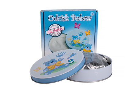 Odcisk bobasa glinka niebieski